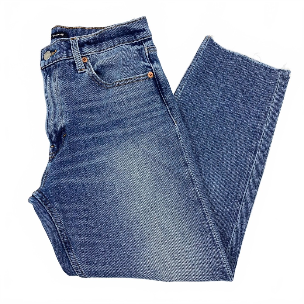 Lucky Brand Blue Denim Medium Wash Distressed Relaxed Taper Jeans | 27 Regular